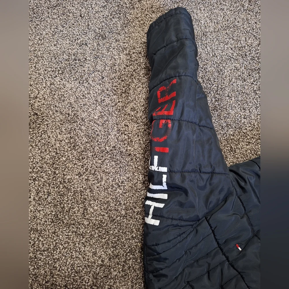 Tommy Hilfiger Kids' Black and Red Hooded Jacket and one more sweater Size 7